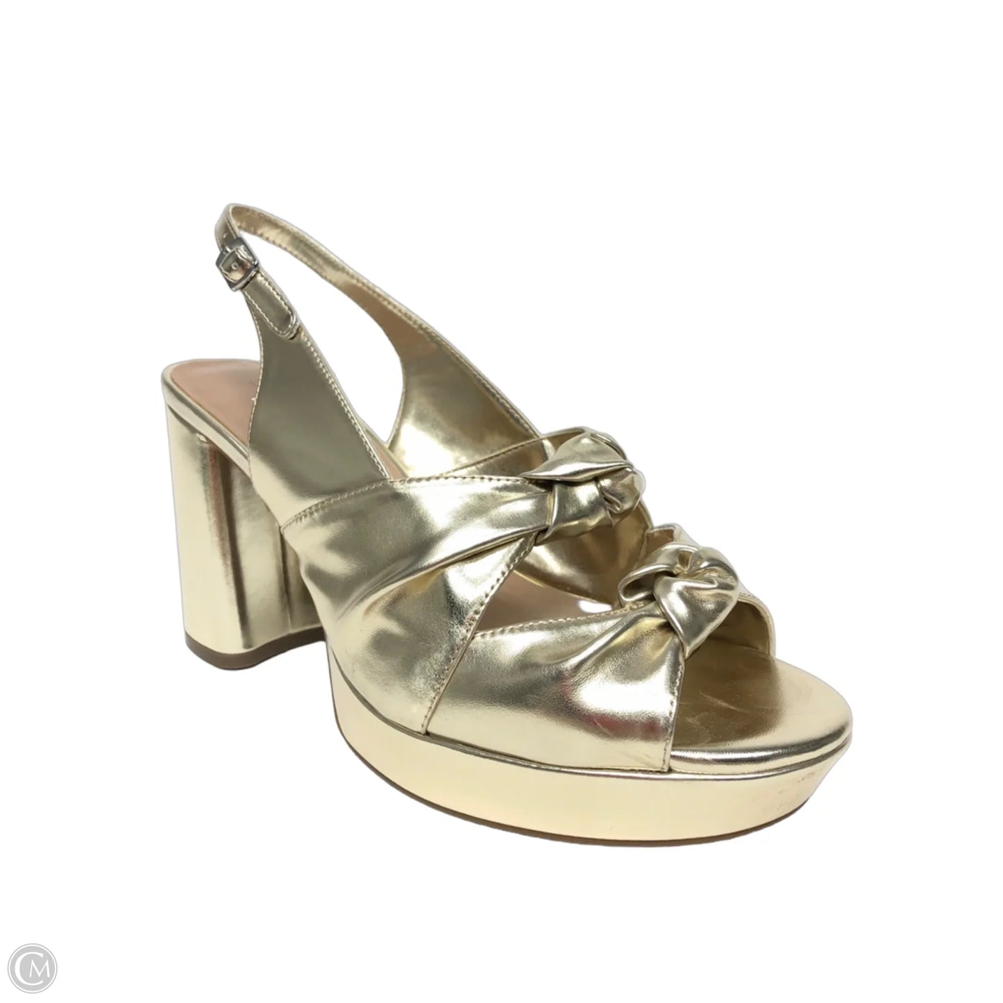 Sandals Heels Block By Aerosoles In Gold, Size: 11