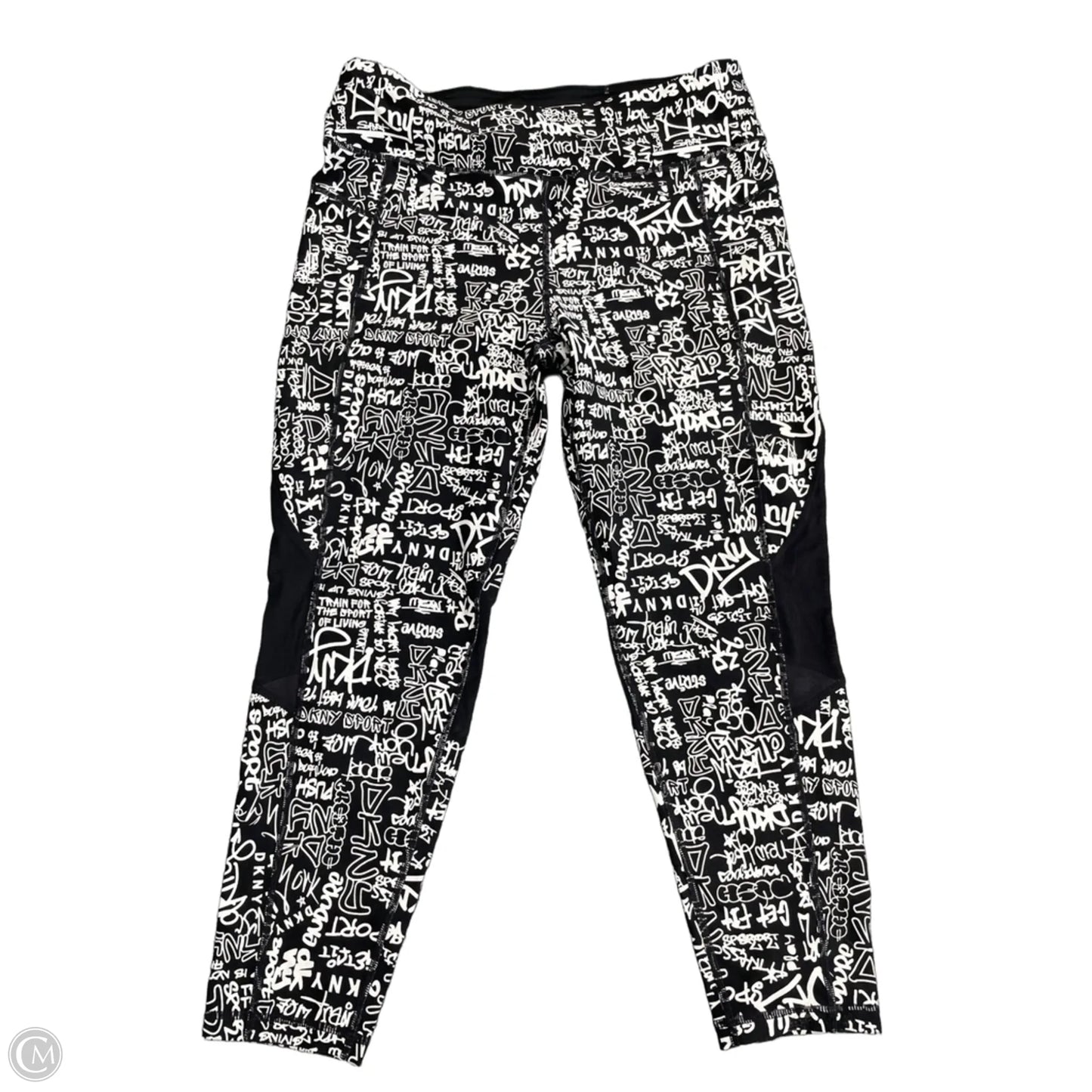 Athletic Leggings By Dkny In Black & White, Size: Xl