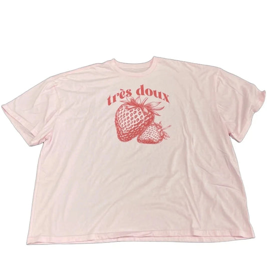Top Short Sleeve Basic By Clothes Mentor In Pink, Size: 2x