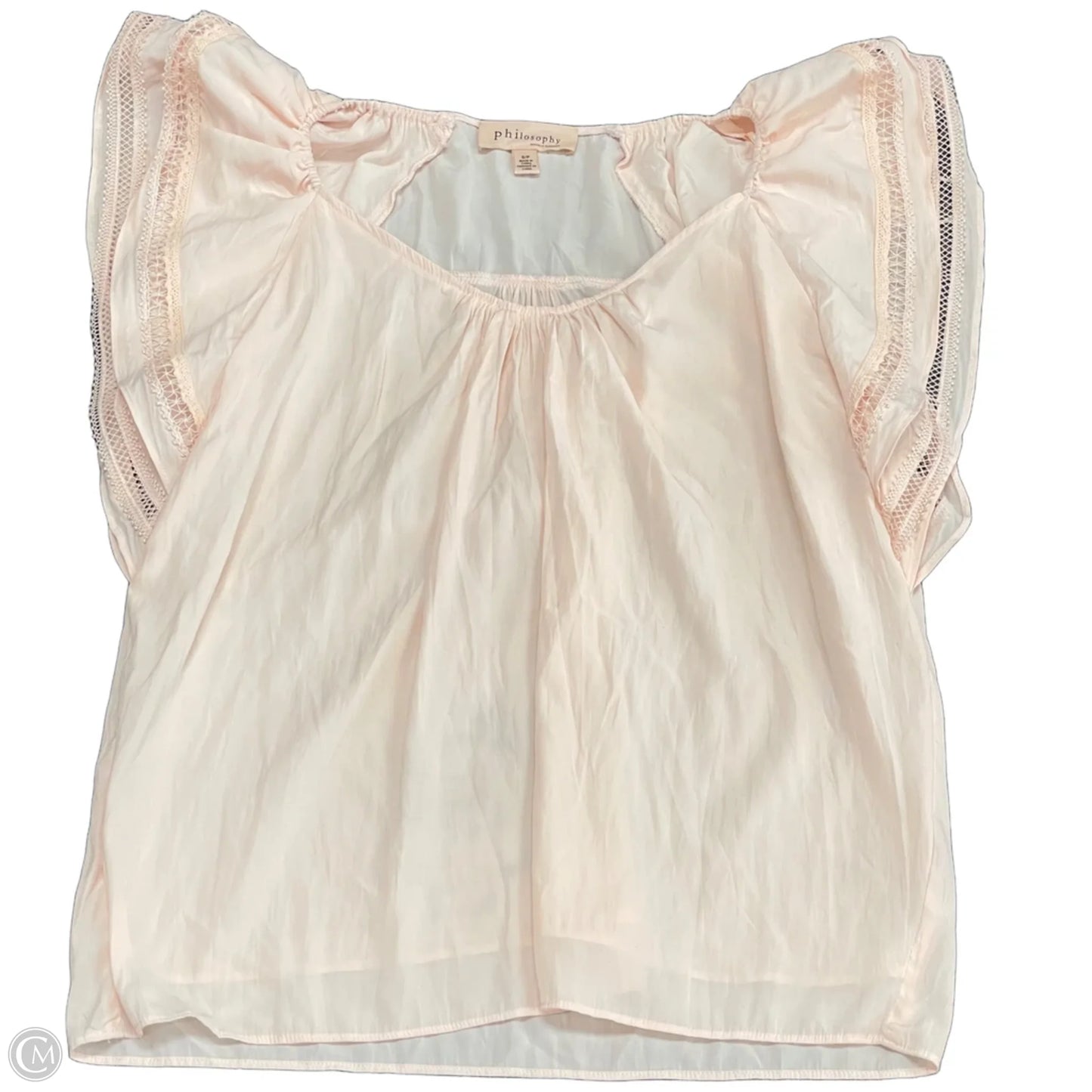 Top Short Sleeve By Philosophy In Peach, Size: S