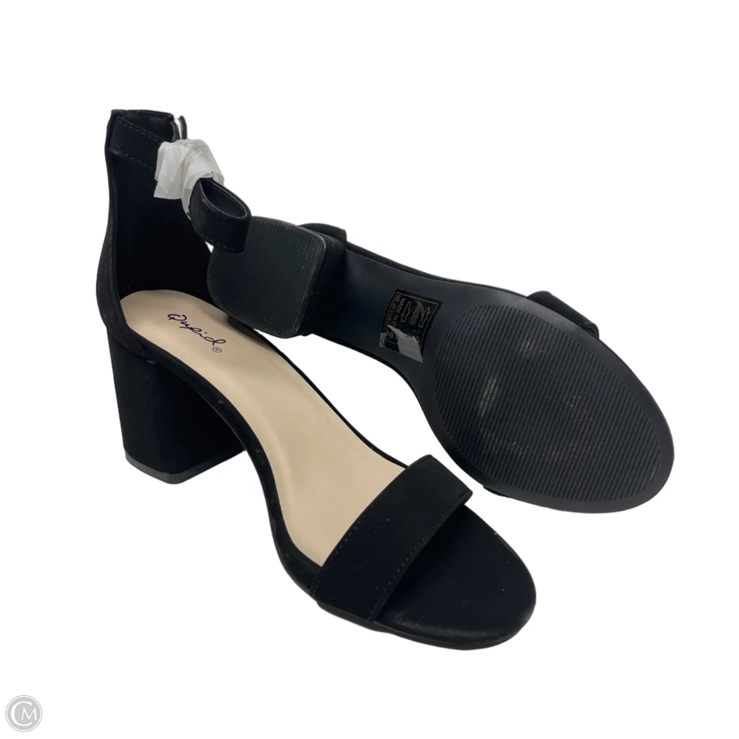 Sandals Heels Block By Qupid In Black, Size: 7.5