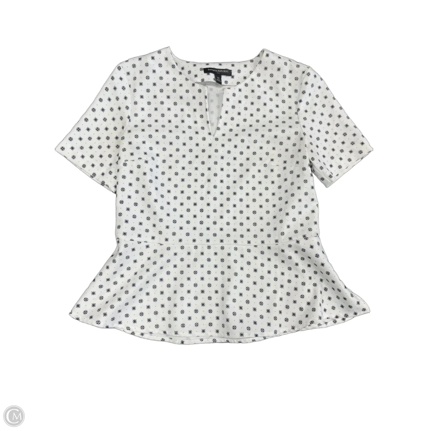Top Short Sleeve By Banana Republic In Black & White, Size: Xs