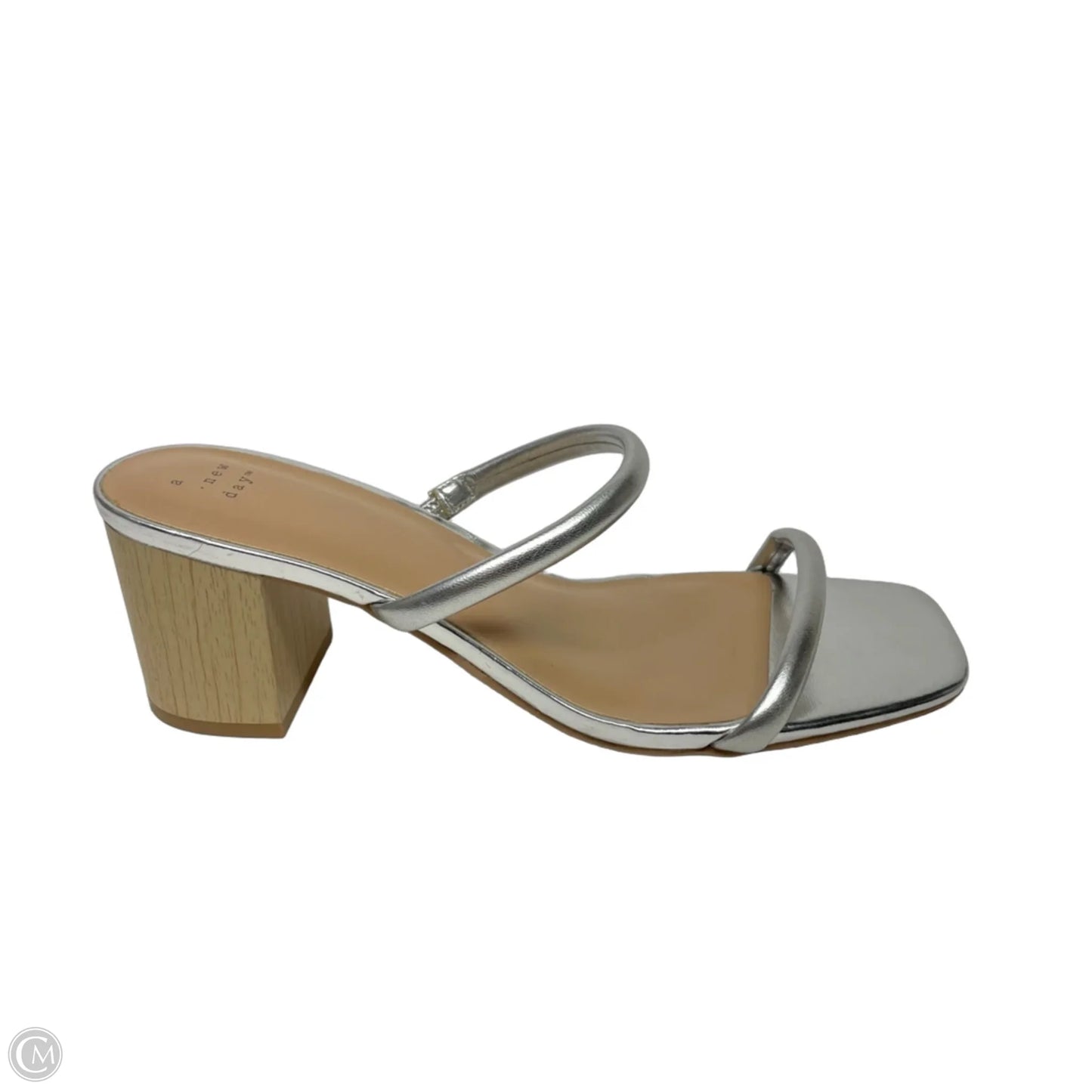 Sandals Heels Block By A New Day In Silver, Size: 9