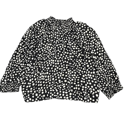 Top Long Sleeve By Dr2 In Black & White, Size: 2x
