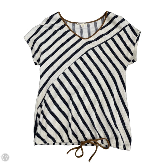 Top Short Sleeve By Clothes Mentor In Blue & Cream, Size: S