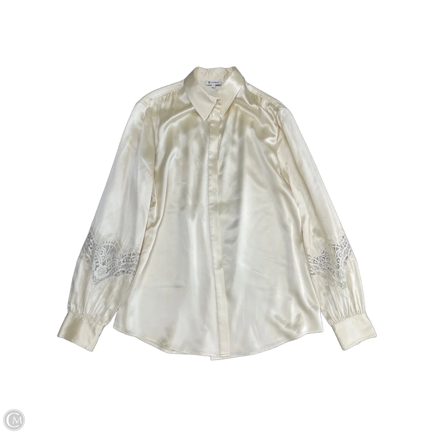 Blouse Long Sleeve By Cmb In Cream, Size: L