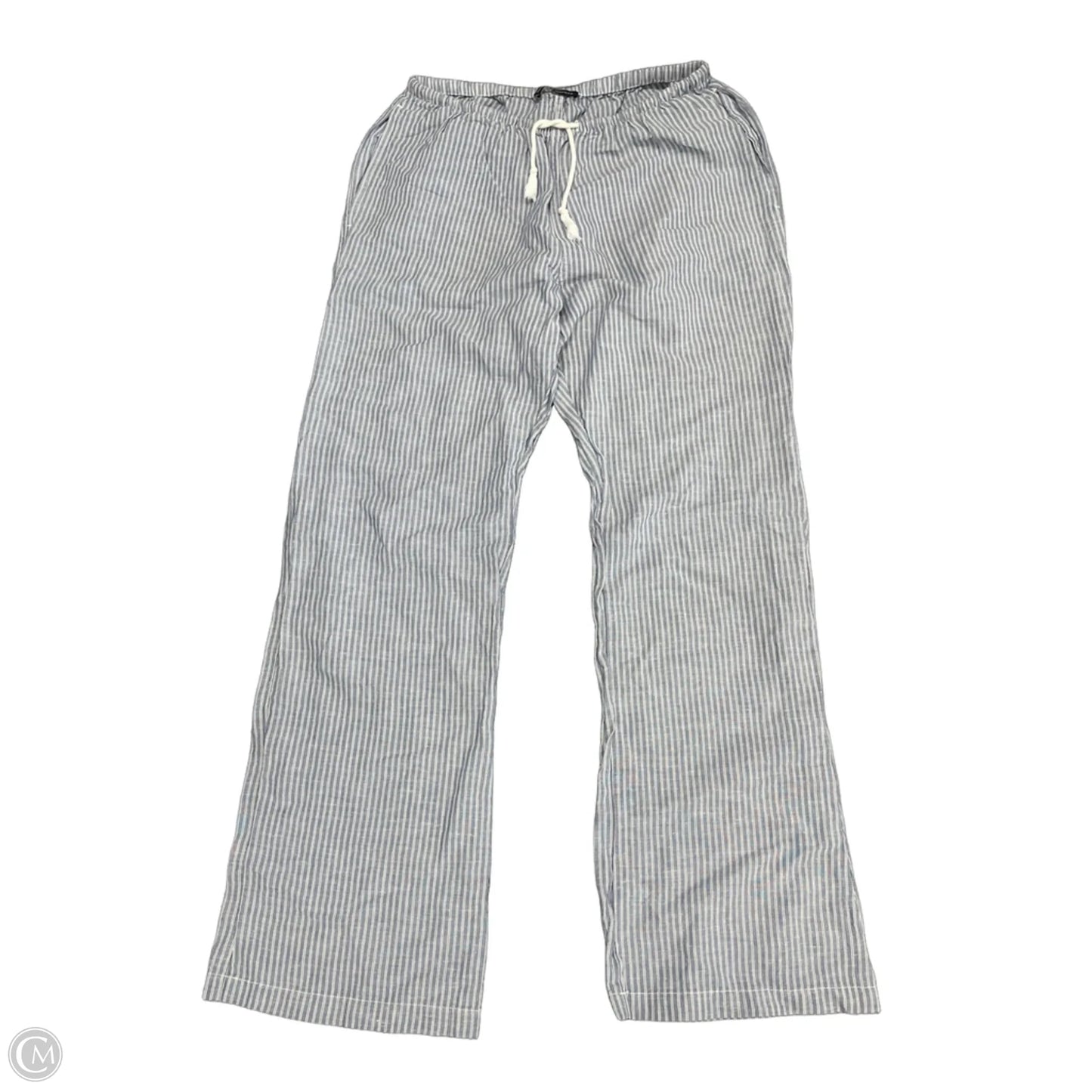Pants Linen By Brandy Melville In Blue & White, Size: M