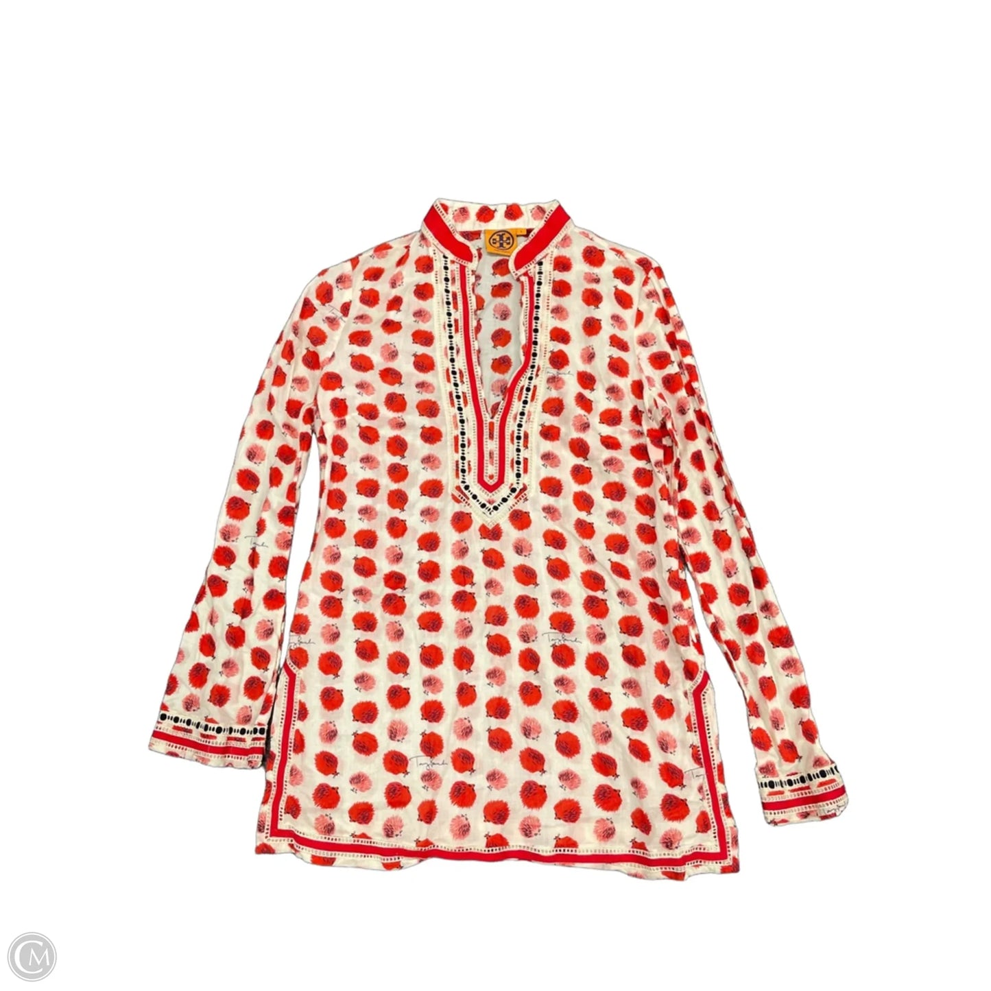 Tunic Designer By Tory Burch In Red & White, Size: 4