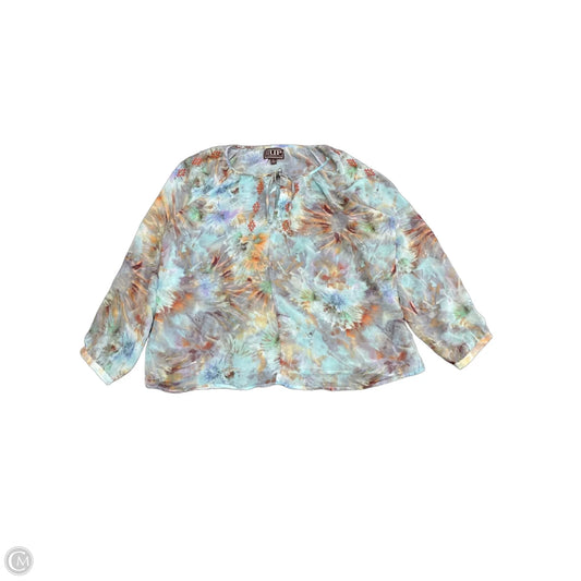 Blouse Long Sleeve By Cmc In Blue & Orange, Size: Xl