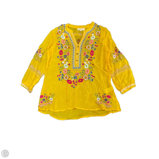 Top Long Sleeve By Cmc In Yellow, Size: S