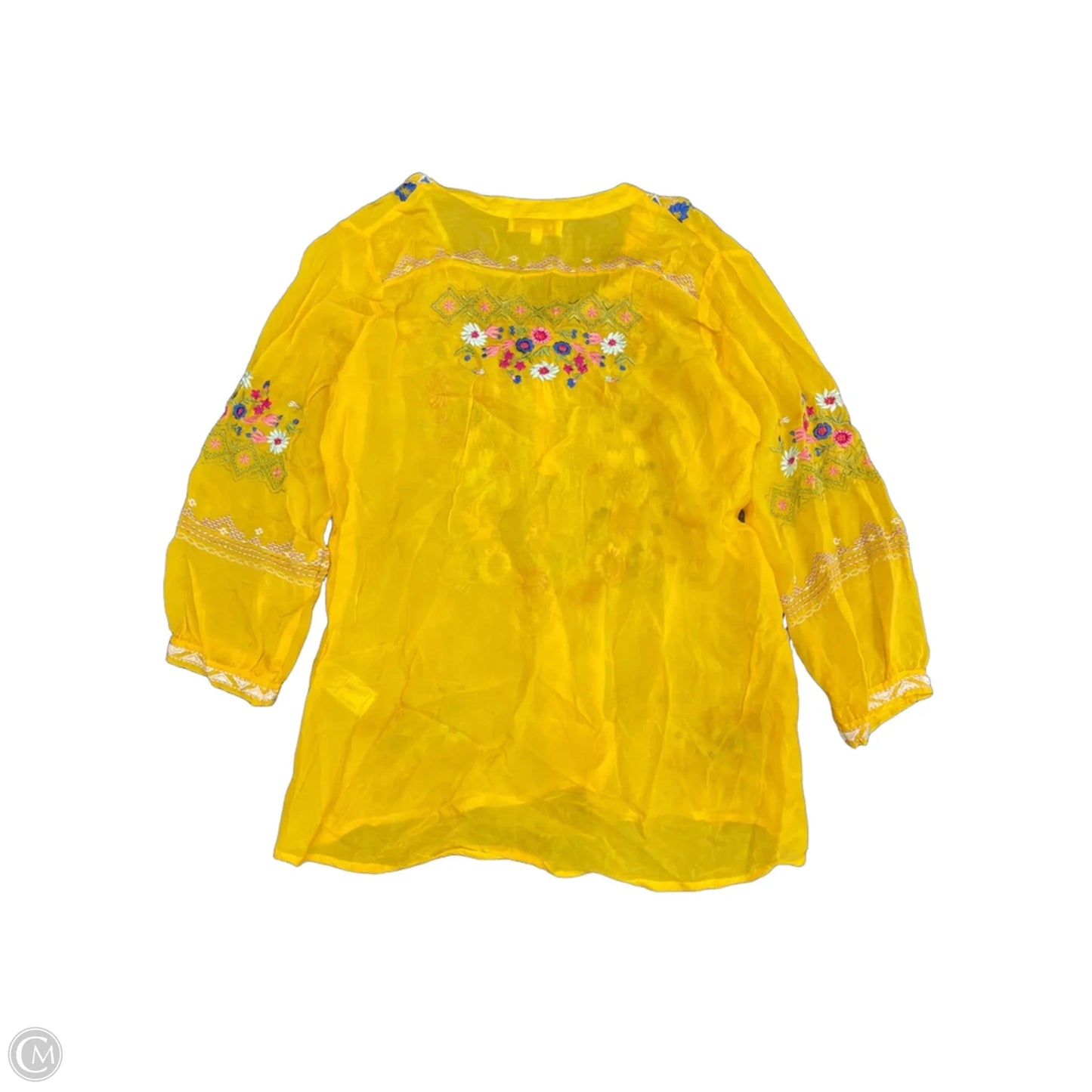 Top Long Sleeve By Cmc In Yellow, Size: S