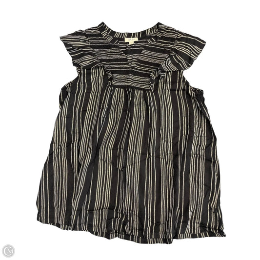 Top Short Sleeve By Style And Company In Black & Silver, Size: L