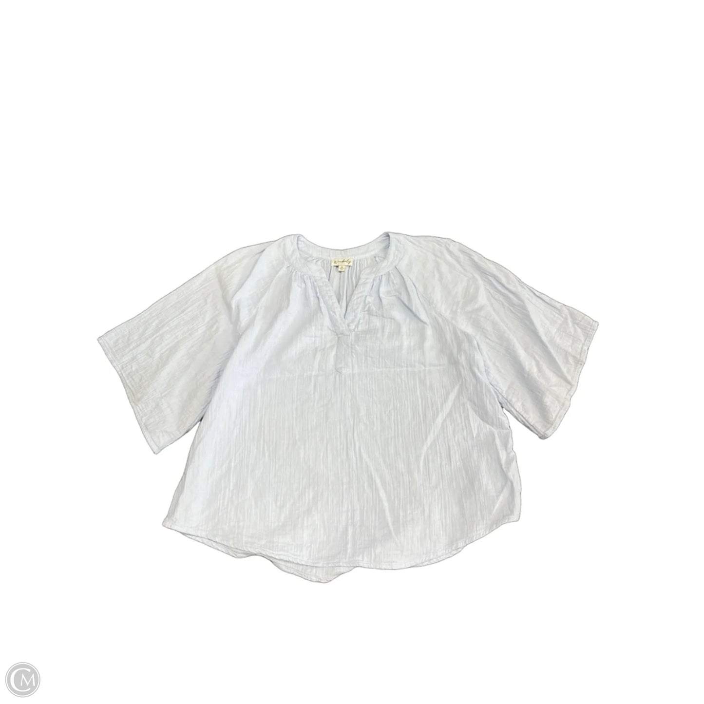 Top Short Sleeve By Wonderly In Blue, Size: M