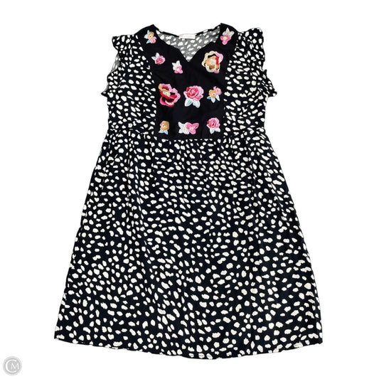 Dress Casual Short By Kirundo In Black & Cream, Size: L