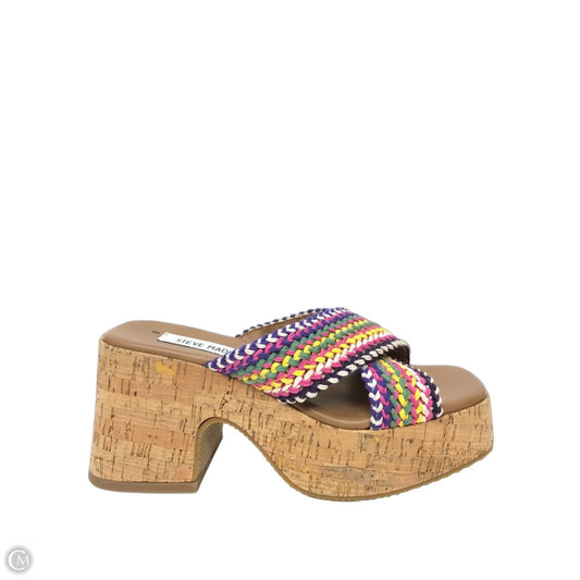 Sandals Heels Block By Steve Madden In Multi-colored, Size: 7