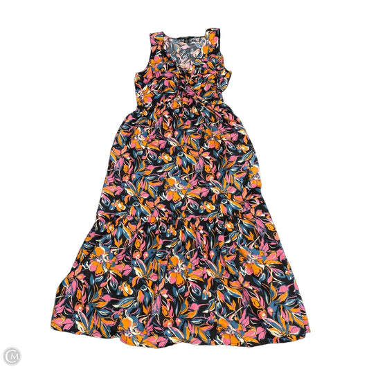 Dress Casual Midi By French Connection In Orange & Pink, Size: M