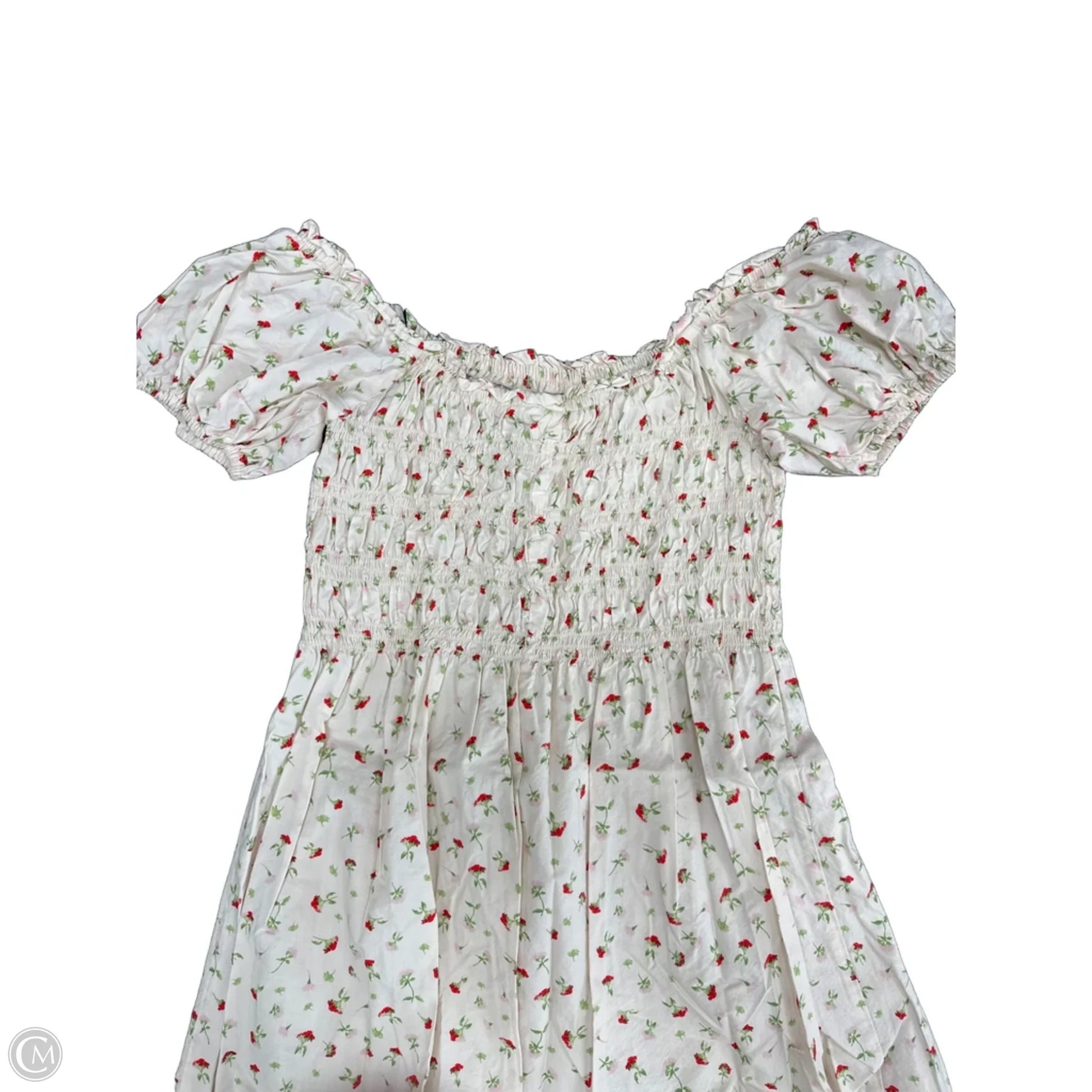 Dress Casual Midi By H&m In Cream & Red, Size: M – Clothes Mentor Arlington TX #293