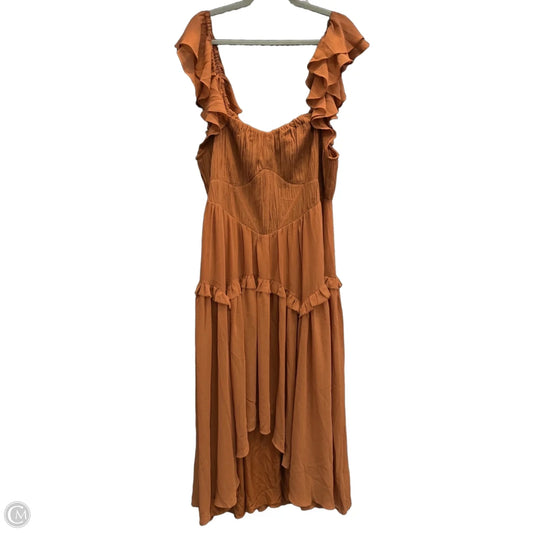 Dress Casual Midi By Asos In Orange, Size: 16