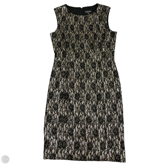 Dress Party Short By Tahari By Arthur Levine In Black & Gold, Size: 6p