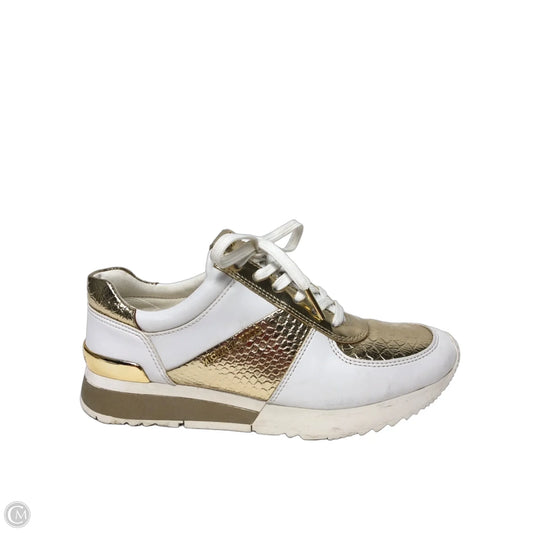 Shoes Sneakers By Michael By Michael Kors In Gold & White, Size: 6
