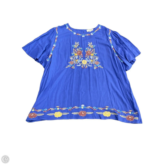 Top Short Sleeve By Entro In Blue, Size: 1x