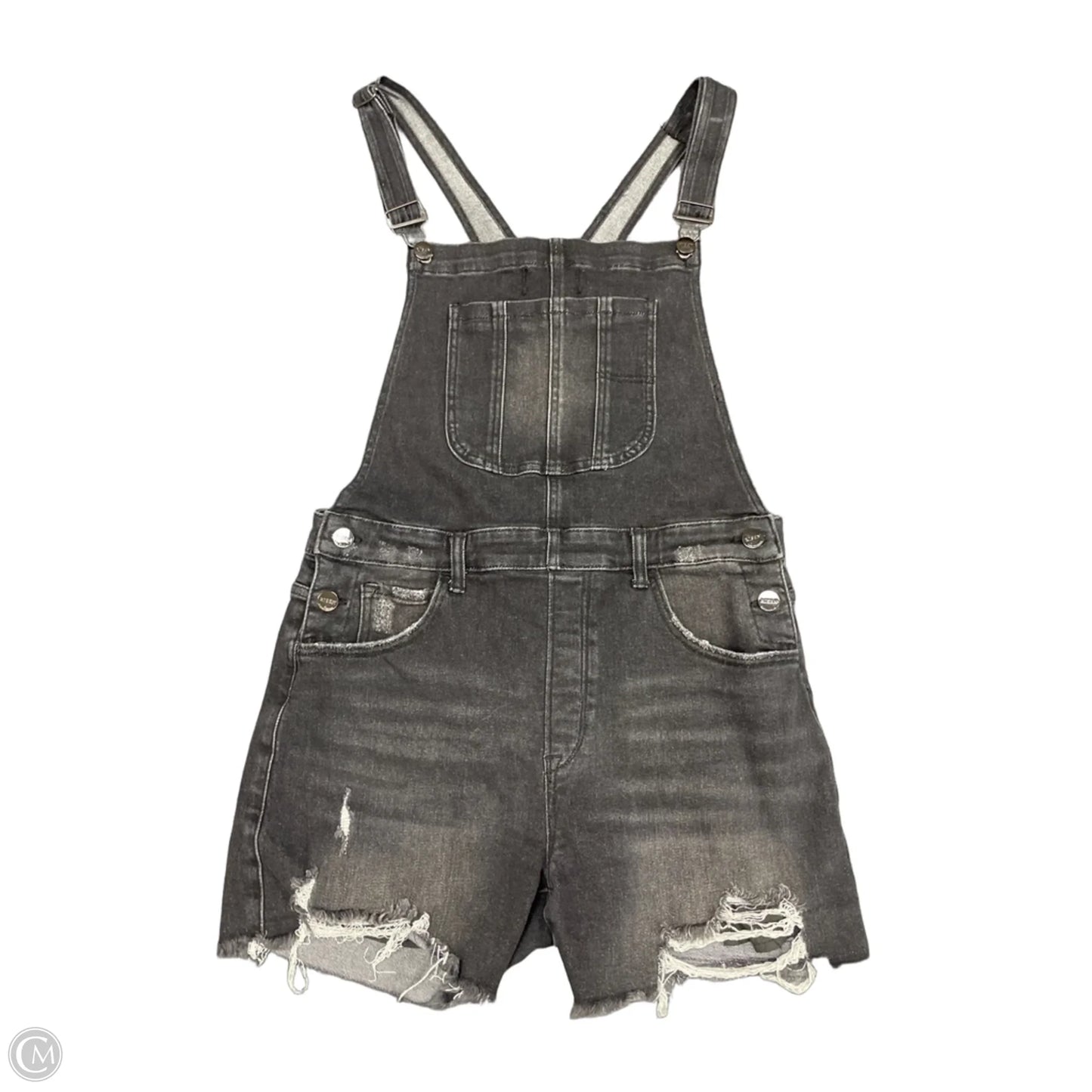 Shortalls By Risen In Black Denim, Size: Xl