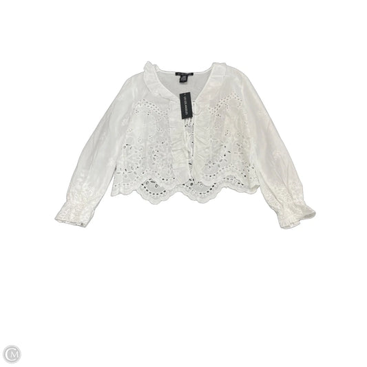 Top Long Sleeve By Clothes Mentor In White, Size: L