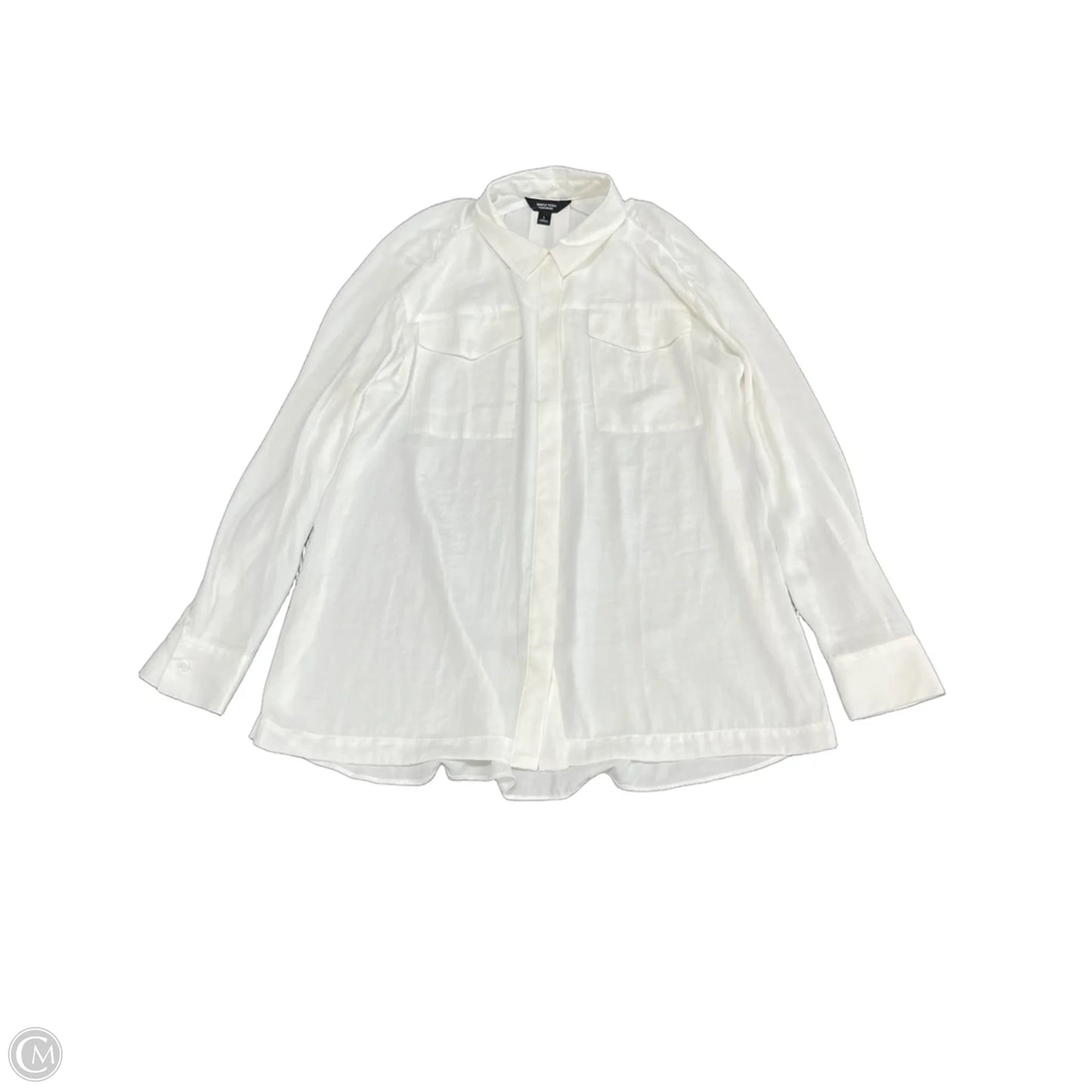 Blouse Long Sleeve By Simply Vera In White, Size: L