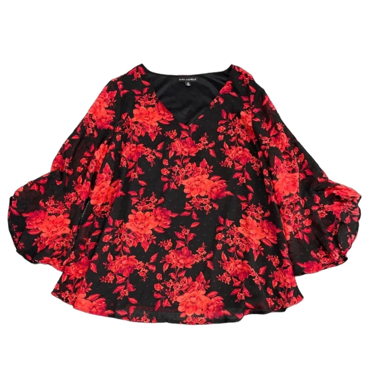 Top Long Sleeve By Clothes Mentor In Black & Red, Size: 1x