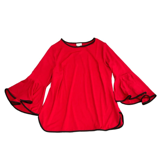 Top Long Sleeve By Avenue In Red, Size: 16