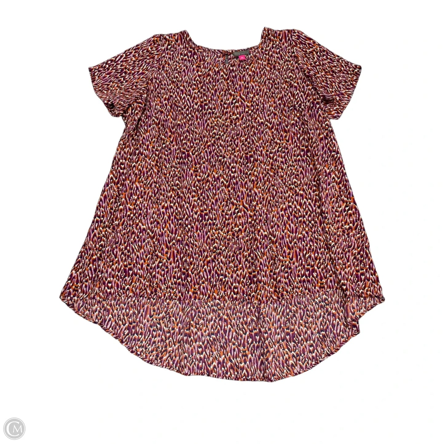 Tunic Short Sleeve By Vince Camuto In Orange & Purple, Size: 1x