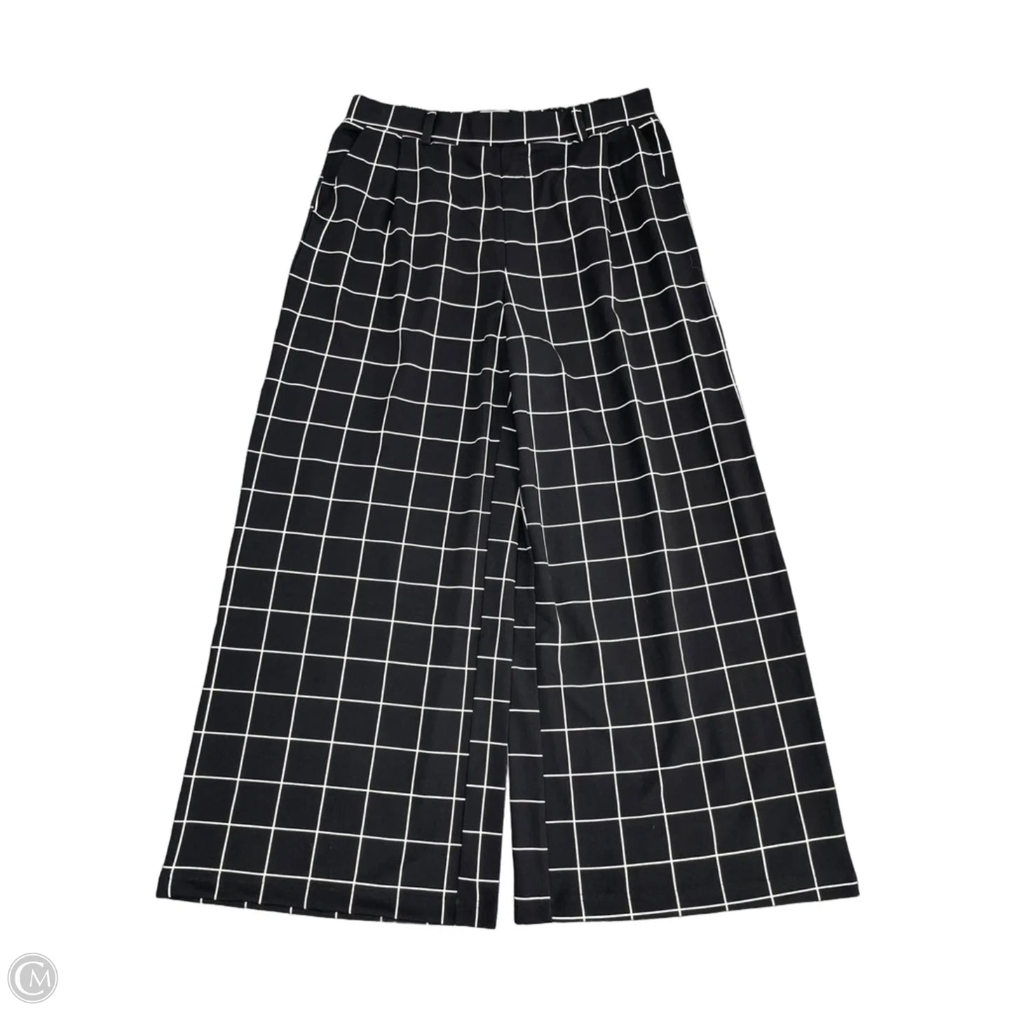 Pants Wide Leg By Melloday In Black & White, Size: 1x