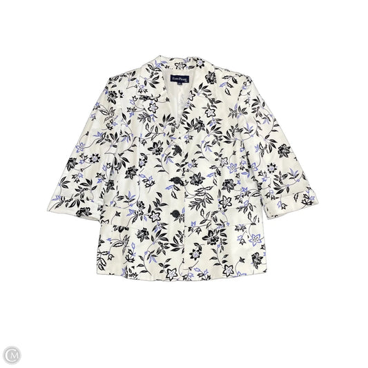 Blazer By Evan-picone In Blue & White, Size: 16