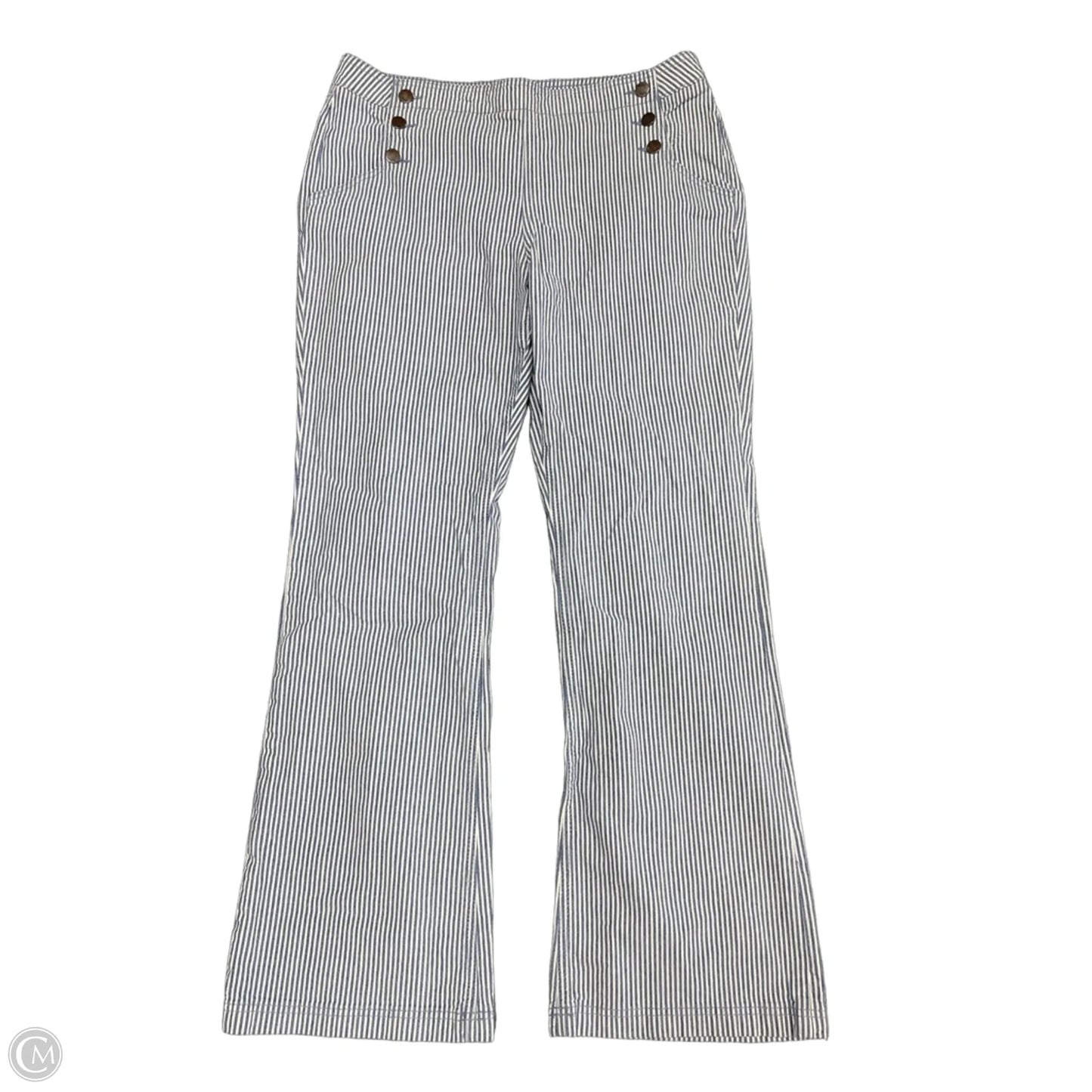 Jeans Straight By Boden In Blue & White, Size: 14