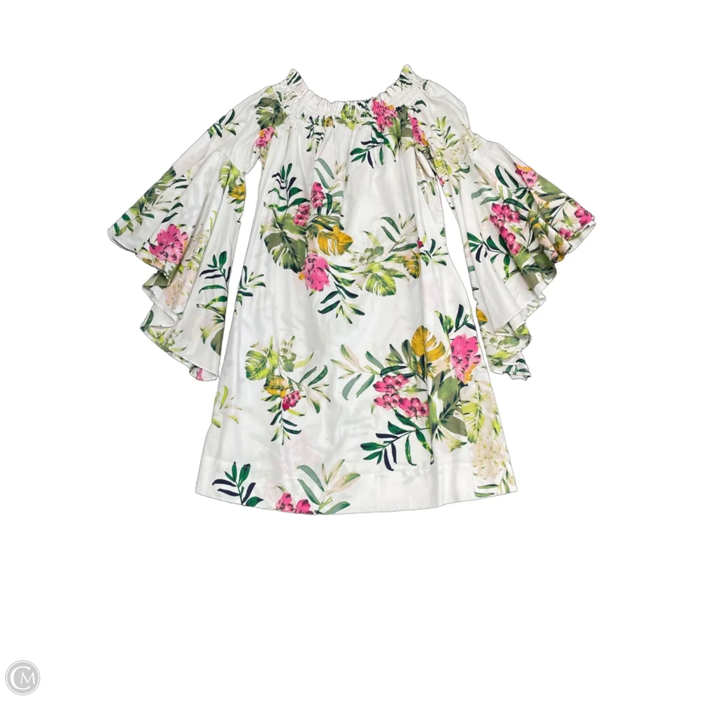 Dress Casual Short By New York And Co In Green & White, Size: M