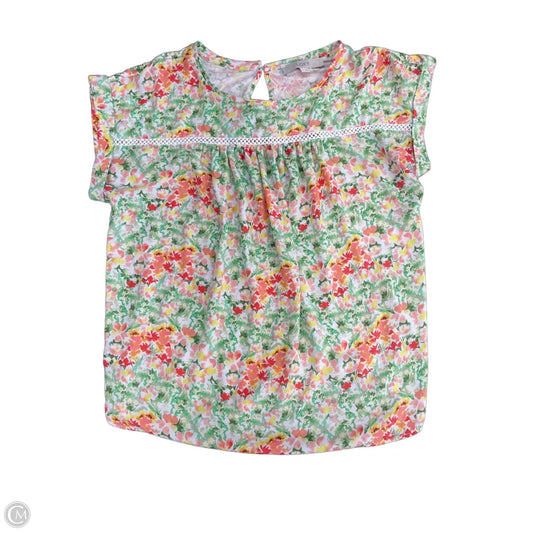 Top Short Sleeve By Loft In Green & Red, Size: S