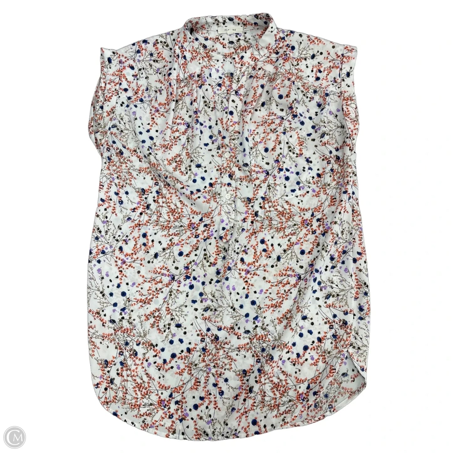 Top Short Sleeve By Pleione In Blue & Orange, Size: Xs