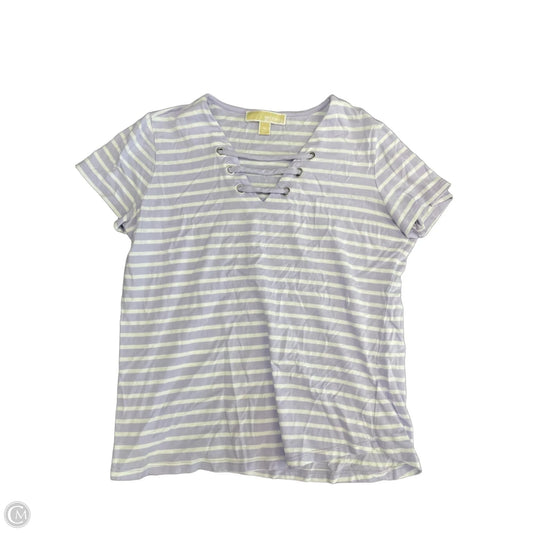 Top Short Sleeve By Michael By Michael Kors In Purple & White, Size: M
