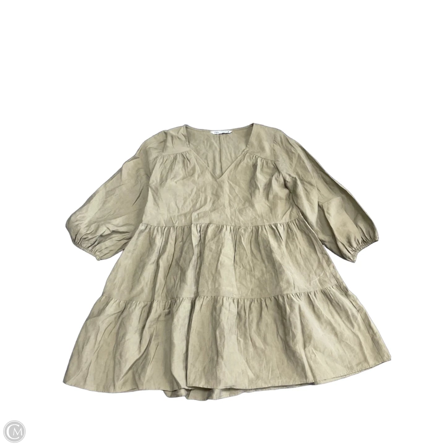 Dress Casual Short By Zara In Beige, Size: M