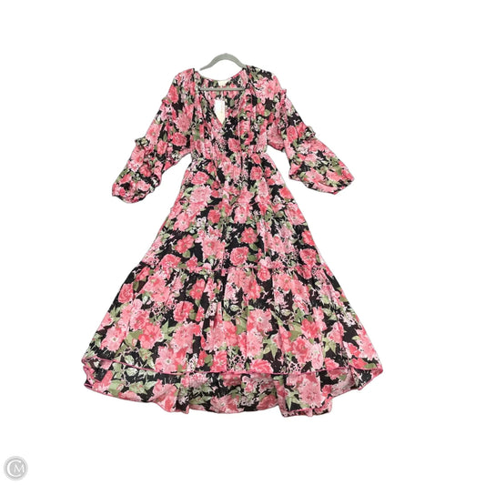 Dress Casual Midi By Melloday In Black & Pink, Size: M