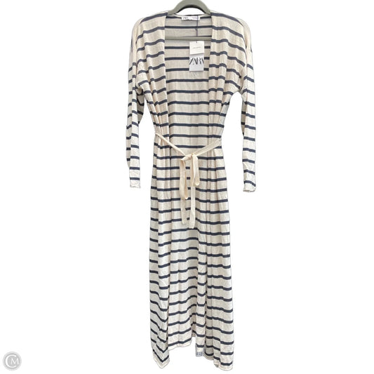 Cardigan By Zara In Blue & Cream, Size: S
