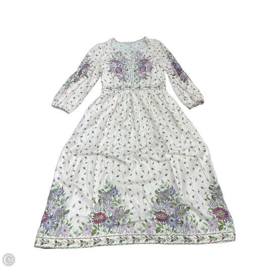 Dress Casual Midi By Max Studio In Cream & Purple, Size: M