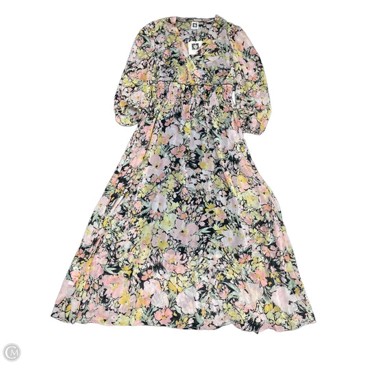 Dress Casual Midi By Anne Klein In Black & Pink, Size: 8