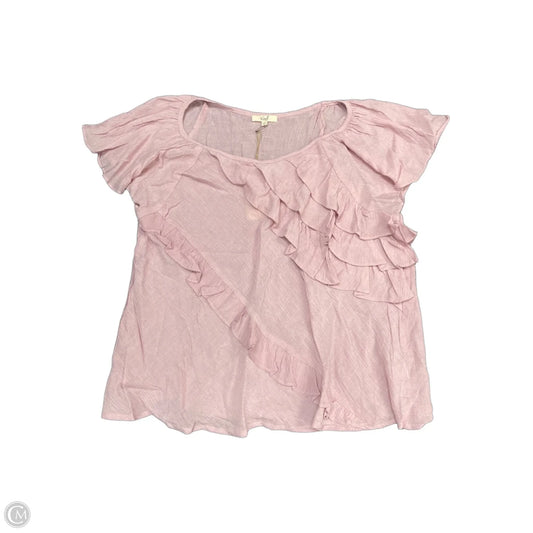 Top Short Sleeve By Easel In Pink, Size: L