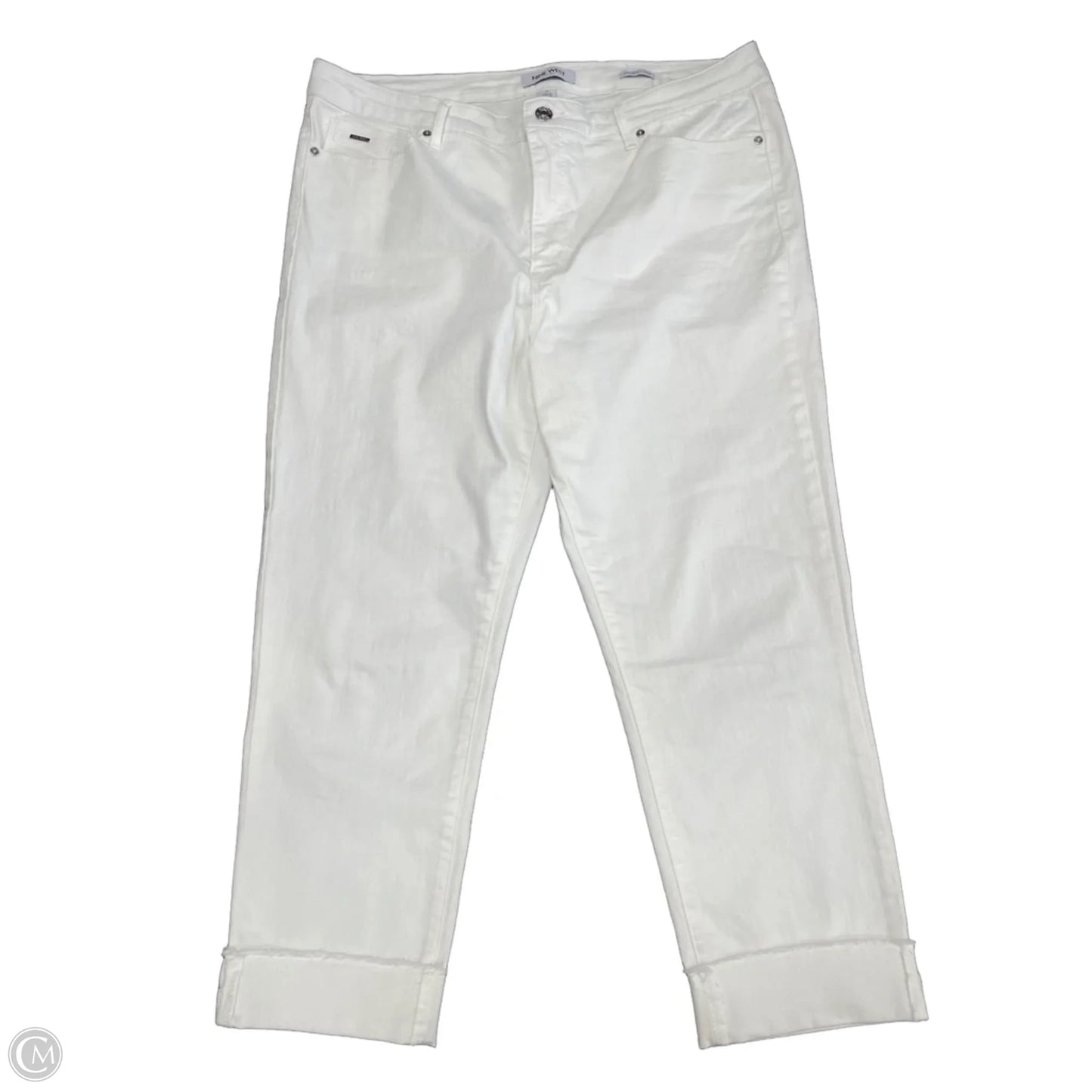 Jeans Cropped By Nine West In White Denim, Size: 16