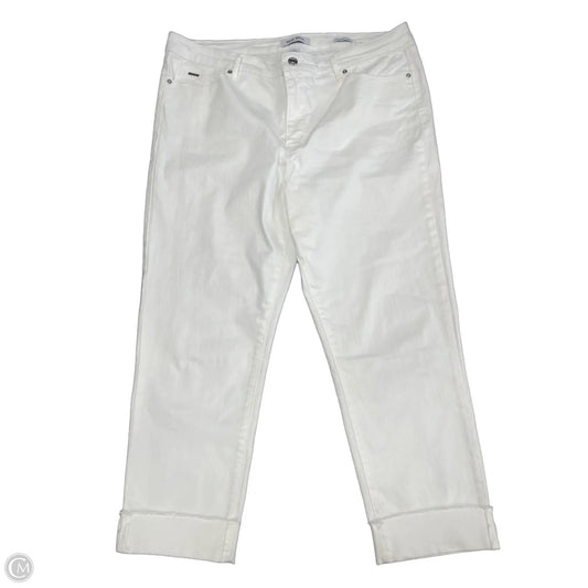 Jeans Cropped By Nine West In White Denim, Size: 16