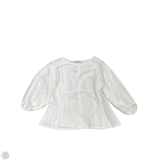 Top Short Sleeve By Loft In White, Size: L