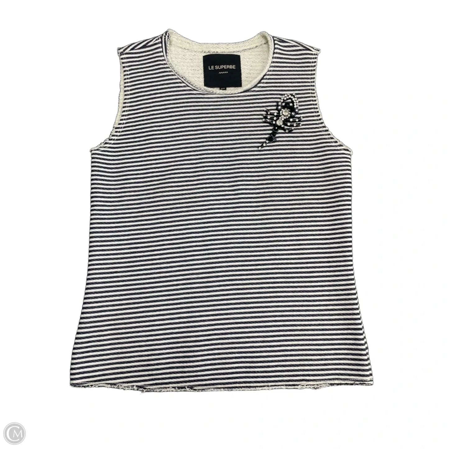Top Sleeveless By Le Superbe In Blue & White, Size: Xs