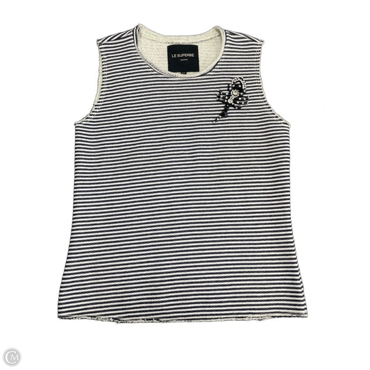 Top Sleeveless By Le Superbe In Blue & White, Size: Xs