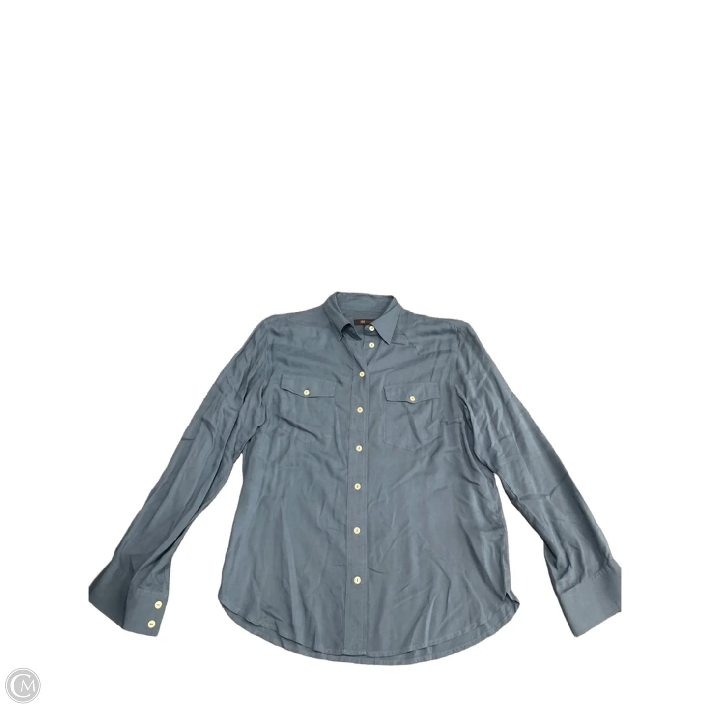 Top Long Sleeve Designer By Frye In Blue, Size: M